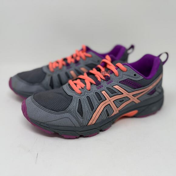 ASICS Gel Venture-7 Run Shoes Womens Sz 6 Gray Orange Lightweight K.8.4 Durable - Picture 8 of 15